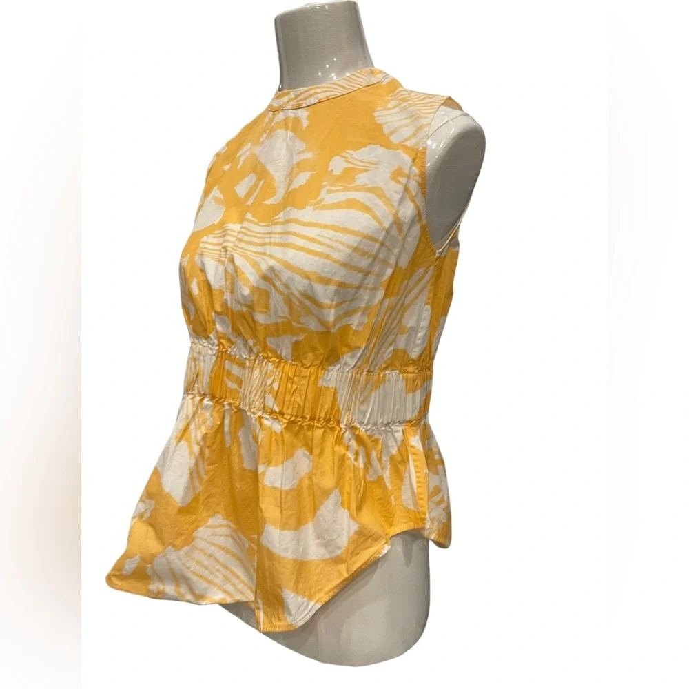 Genny Rent the Runway Tropical Orange Rouched top sz :US:0 - Picture 6 of 13
